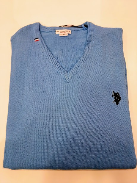 Jersey teal azul cielo  con bordado contrastado US Polo